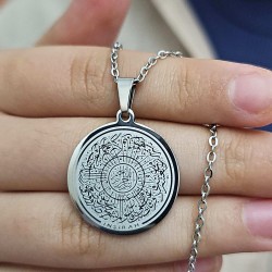 İnşirah Yazılı Kolye, Gümüş Renk, Paslanmaz Çelik, 2.5 cm Uç, K055