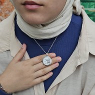 Allah (cc) ve Muhammed (sav) Yazılı, Çelik Kolye, Gümüş Renk, Paslanmaz Kararmaz