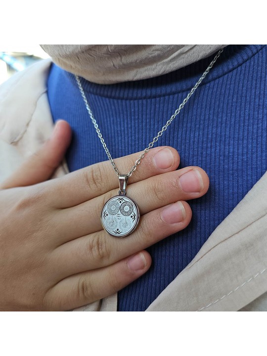 Ayetel Kürsü, Nazar, Felak, Nas Ayetleri, Çelik Kolye, Paslanmaz, Küçük Model