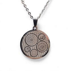 Ayetel Kürsi Fatiha Esmaül-Hüsna Besmele ve Allah Yazılı Kararmaz Çelik Kolye