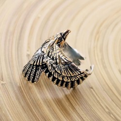 Kartal Figürlü 925 Ayar Gümüş Erkek Yüzük : 00060