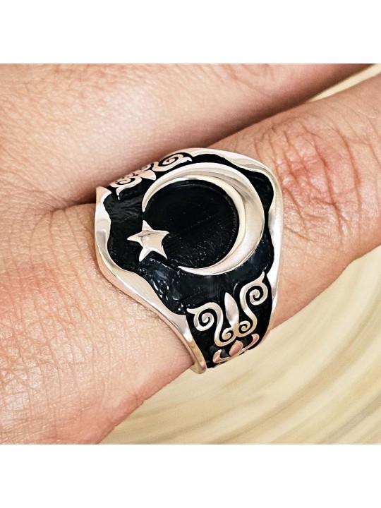 ay yıldız yüzük, zihgir okçu model, 00061