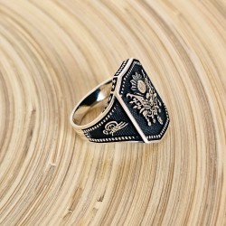 925 Ayar Osmanlı Ordu Armalı Gümüş Erkek Yüzük : 00074 925 Ayar Osmanlı Ordu Armalı Gümüş Erkek Yüzük : 00074