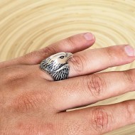 Kartal Figürlü 925 Ayar Gümüş Erkek Yüzük : 00078 Kartal Figürlü 925 Ayar Gümüş Erkek Yüzük : 00078