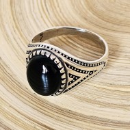 925 Ayar Siyah Oniks Taşlı Gümüş Erkek Yüzük : 00080