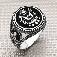 Osmanlı Ordu Arması 925 Ayar Gümüş Erkek Yüzük : 00086