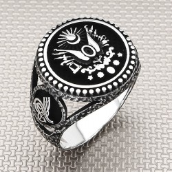 Osmanlı Ordu Arması 925 Ayar Gümüş Erkek Yüzük : 00086