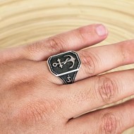 denizci çapa figürlü 925 ayar gümüş erkek yüzük : 00077 denizci çapa figürlü 925 ayar gümüş erkek yüzük : 00077