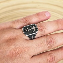 denizci çapa figürlü 925 ayar gümüş erkek yüzük : 00077 denizci çapa figürlü 925 ayar gümüş erkek yüzük : 00077