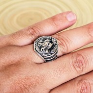 Aslan Figürlü 925 Ayar Gümüş Erkek Yüzük : 00097 Aslan Figürlü 925 Ayar Gümüş Erkek Yüzük : 00097