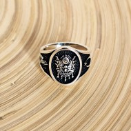 925 Ayar Osmanlı Ordu Armalı Gümüş Erkek Yüzük : 00124 925 Ayar Osmanlı Ordu Armalı Gümüş Erkek Yüzük : 00124