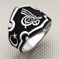 Osmanlı Tuğra 925 Ayar Gümüş Erkek Yüzük : 00151