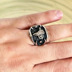 Osmanlı Tuğralı 925 Ayar Gümüş Erkek Yüzük Osmanlı Tuğralı 925 Ayar Gümüş Erkek Yüzük