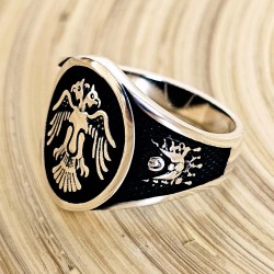 Selçuklu Kartal Gümüş Erkek Yüzük : 00187