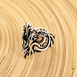 Ejderha Figürlü Okçu Zihgir 925 Ayar Gümüş Erkek Yüzük : 00206 Ejderha Figürlü Okçu Zihgir 925 Ayar Gümüş Erkek Yüzük : 00206