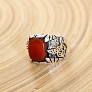 akik taşlı yüzük, 925 ayar gümüş, dörtgen kesim, kırmızı renk, 00018 akik taşlı yüzük, 925 ayar gümüş, dörtgen kesim, kırmızı renk, 00018