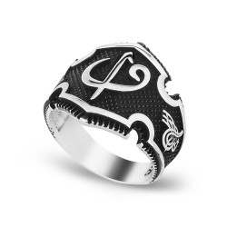 Elif Vav Harfli 925 Ayar Gümüş Erkek Yüzük : 00382 Elif Vav Harfli 925 Ayar Gümüş Erkek Yüzük : 00382