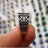 925 Ayar Tuğralı Elips Gümüş Erkek Yüzük : 00480