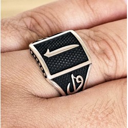 925 Ayar Elif Harfli Gümüş Erkek Yüzük : 00484