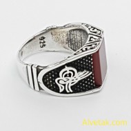 Kırmızı Akik Taşlı 925 Ayar Gümüş Erkek Yüzük : 00529 Kırmızı Akik Taşlı 925 Ayar Gümüş Erkek Yüzük : 00529