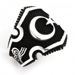 Ay Yıldız 925 Ayar Gümüş Erkek Yüzük : 00537