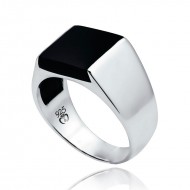925 Ayar Siyah Oniks Taşlı Gümüş Erkek Yüzük : 00617 925 Ayar Siyah Oniks Taşlı Gümüş Erkek Yüzük : 00617