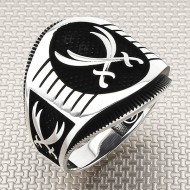 Zülfikar Kılıcı Figürlü 925 Ayar Gümüş Erkek Yüzük : 00781