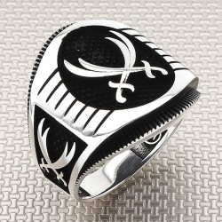 Zülfikar Kılıcı Figürlü 925 Ayar Gümüş Erkek Yüzük : 00781