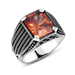 sarı zirkon taşlı 925 ayar gümüş erkek yüzük : 00787 sarı zirkon taşlı 925 ayar gümüş erkek yüzük : 00787