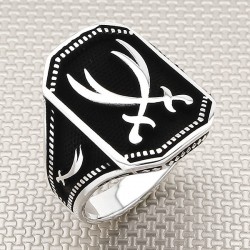Zülfikar Kılıcı Figürlü 925 Ayar Gümüş Erkek Yüzük : 00820