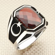 kırmızı zirkon taşlı 925 ayar gümüş erkek yüzük : 00979 kırmızı zirkon taşlı 925 ayar gümüş erkek yüzük : 00979