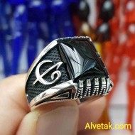 925 Ayar Siyah Oniks Taşlı Gümüş Erkek Yüzük : 01002