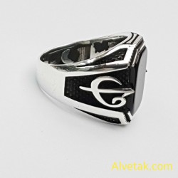 Siyah Oniks Taşlı 925 Ayar Gümüş Erkek Yüzük : 01003 Siyah Oniks Taşlı 925 Ayar Gümüş Erkek Yüzük : 01003