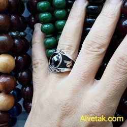 siyah zirkon taşlı 925 ayar gümüş erkek yüzük : 01248