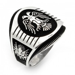 Selçuklu Kartal Gümüş Erkek Yüzük : 01288 Selçuklu Kartal Gümüş Erkek Yüzük : 01288