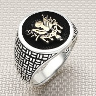 Osmanlı Ordu Arma 925 Ayar Gümüş Erkek Yüzük : 01335