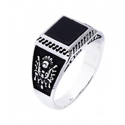 siyah oniks taşlı 925 ayar gümüş erkek yüzük : 01366 siyah oniks taşlı 925 ayar gümüş erkek yüzük : 01366