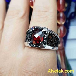 kırmızı zirkon taşlı 925 ayar gümüş erkek yüzük : 01374 kırmızı zirkon taşlı 925 ayar gümüş erkek yüzük : 01374