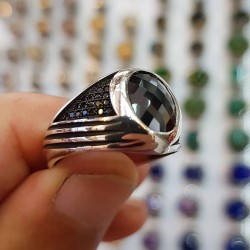 siyah zirkon taşlı 925 ayar gümüş erkek yüzük : 01402 siyah zirkon taşlı 925 ayar gümüş erkek yüzük : 01402