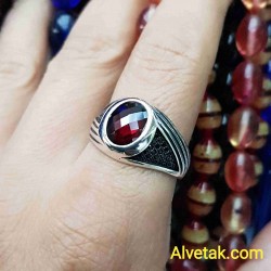 kırmızı zirkon taşlı 925 ayar gümüş erkek yüzük : 01406 kırmızı zirkon taşlı 925 ayar gümüş erkek yüzük : 01406