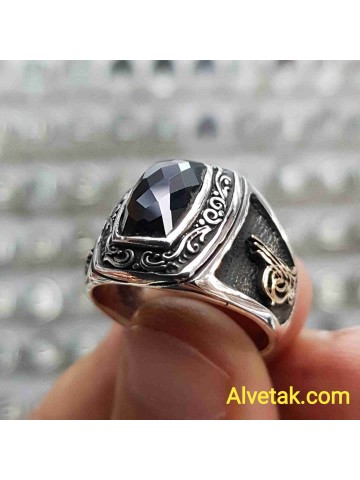 siyah zirkon taşlı 925 ayar gümüş erkek yüzük : 01634 siyah zirkon taşlı 925 ayar gümüş erkek yüzük : 01634