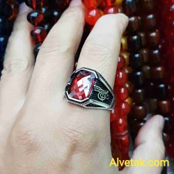 kırmızı zirkon taşlı 925 ayar gümüş erkek yüzük : 01661 kırmızı zirkon taşlı 925 ayar gümüş erkek yüzük : 01661