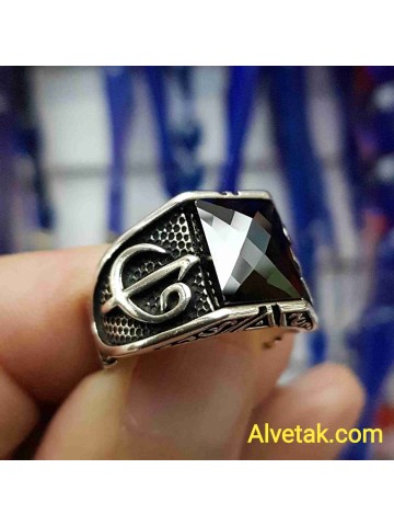 siyah zirkon taşlı 925 ayar gümüş erkek yüzük : 01671 siyah zirkon taşlı 925 ayar gümüş erkek yüzük : 01671