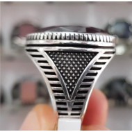 kırmızı zirkon taşlı 925 ayar gümüş erkek yüzük : 01802 kırmızı zirkon taşlı 925 ayar gümüş erkek yüzük : 01802