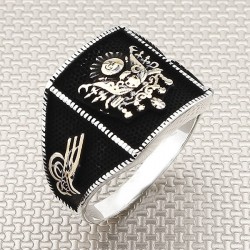 Osmanlı Ordu Arma 925 Ayar Gümüş Erkek Yüzük : 01810