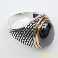 Siyah Hematit Taşlı 925 Ayar Gümüş Erkek Yüzük : 01839 Siyah Hematit Taşlı 925 Ayar Gümüş Erkek Yüzük : 01839