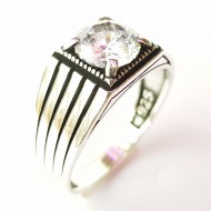 beyaz zirkon taşlı 925 ayar gümüş erkek yüzük : 02026 beyaz zirkon taşlı 925 ayar gümüş erkek yüzük : 02026