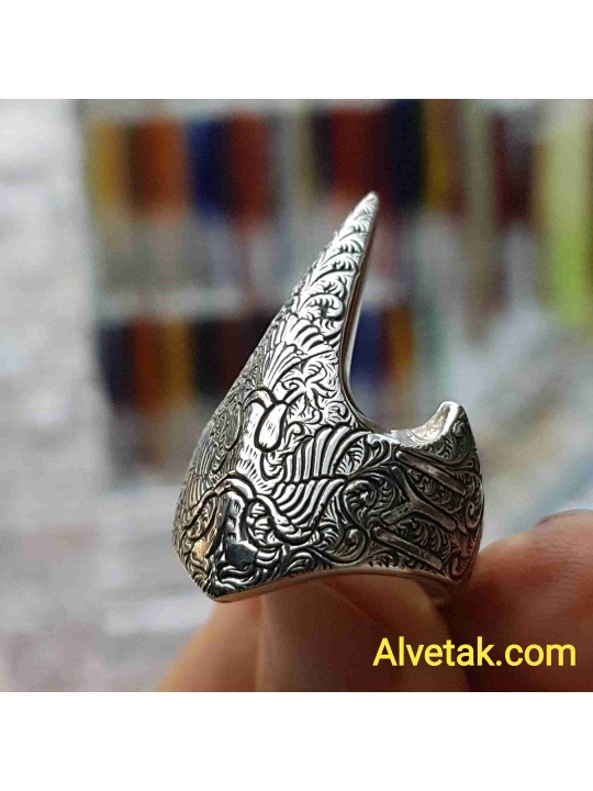 925 Ayar Okçu Gümüş Erkek Yüzük : 02125