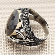 siyah zirkon taşlı zülfikarlı 925 ayar gümüş erkek yüzük : 02313 siyah zirkon taşlı zülfikarlı 925 ayar gümüş erkek yüzük : 02313