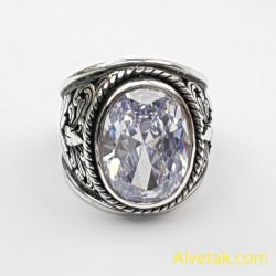 Beyaz Zirkon Taşlı 925 Ayar Gümüş Yüzük : 02400 Beyaz Zirkon Taşlı 925 Ayar Gümüş Yüzük : 02400